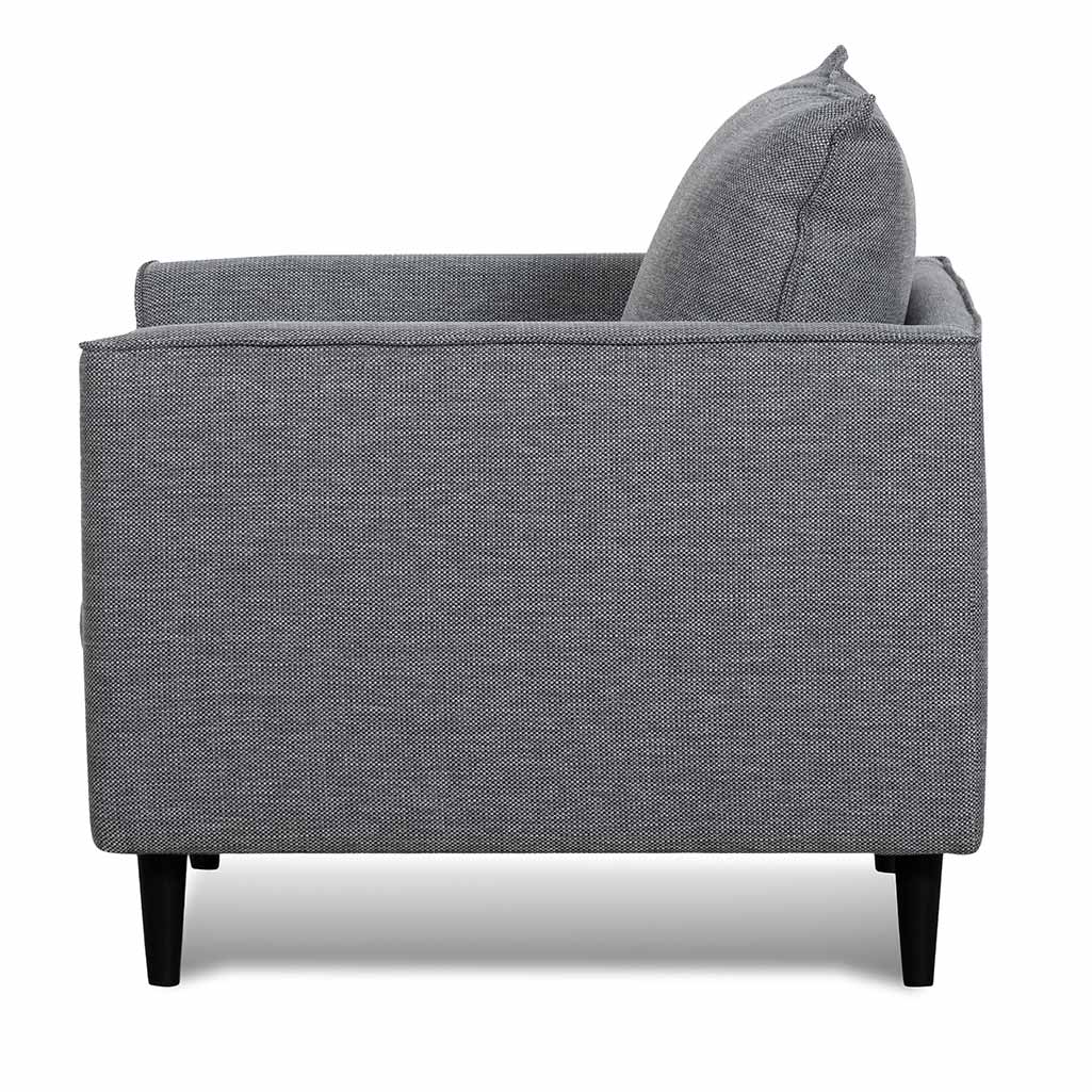 Fabric Armchair - Graphite Grey with Black Leg-Arm Chairs-Calibre-Prime Furniture