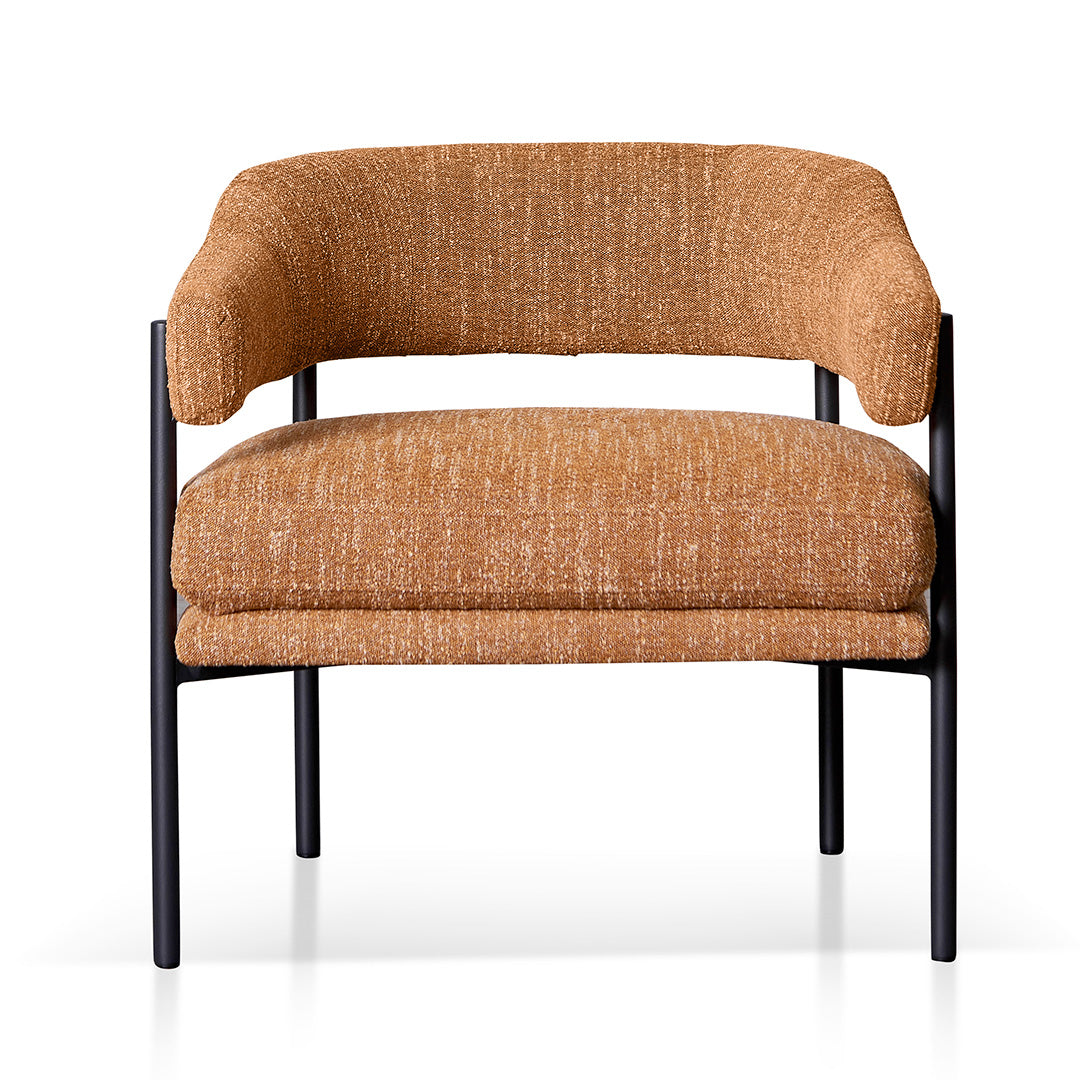 Ginger Brown Fabric Armchair - Black Legs-Arm Chairs-Calibre-Prime Furniture