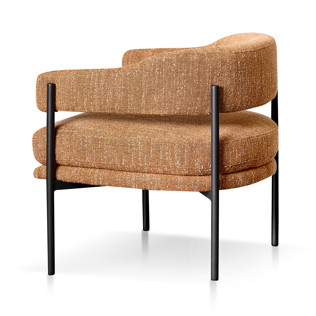 Ginger Brown Fabric Armchair - Black Legs-Arm Chairs-Calibre-Prime Furniture