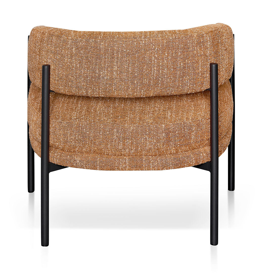 Ginger Brown Fabric Armchair - Black Legs-Arm Chairs-Calibre-Prime Furniture