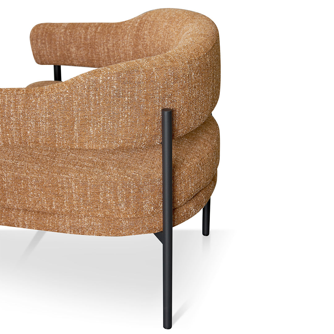 Ginger Brown Fabric Armchair - Black Legs-Arm Chairs-Calibre-Prime Furniture