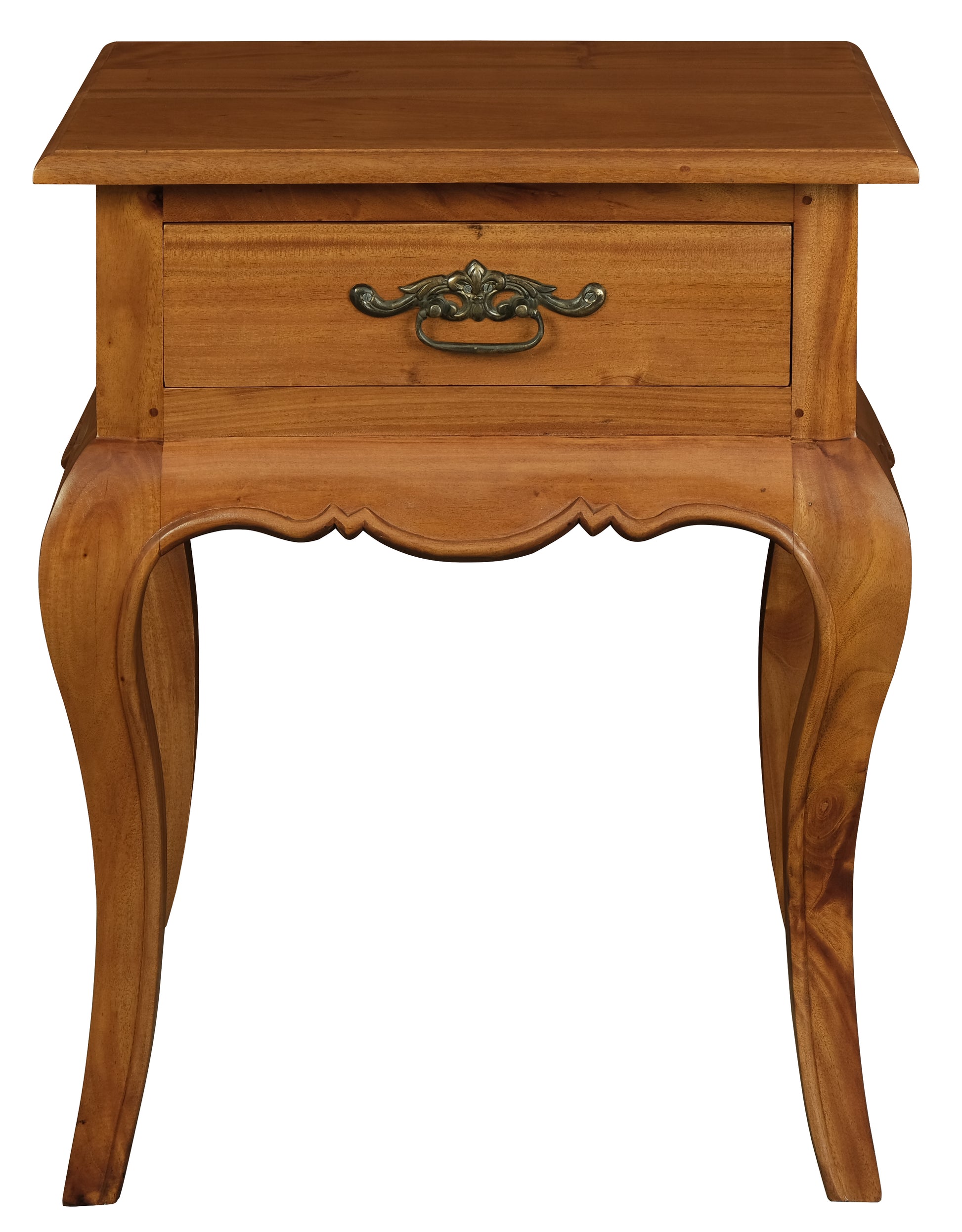 French Provincial 1 Drawer Side Table (Light Pecan)-Side Table-Centrum Furniture-Prime Furniture