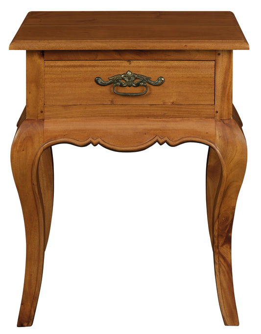 French Provincial 1 Drawer Side Table (Light Pecan)-Side Table-Centrum Furniture-Prime Furniture