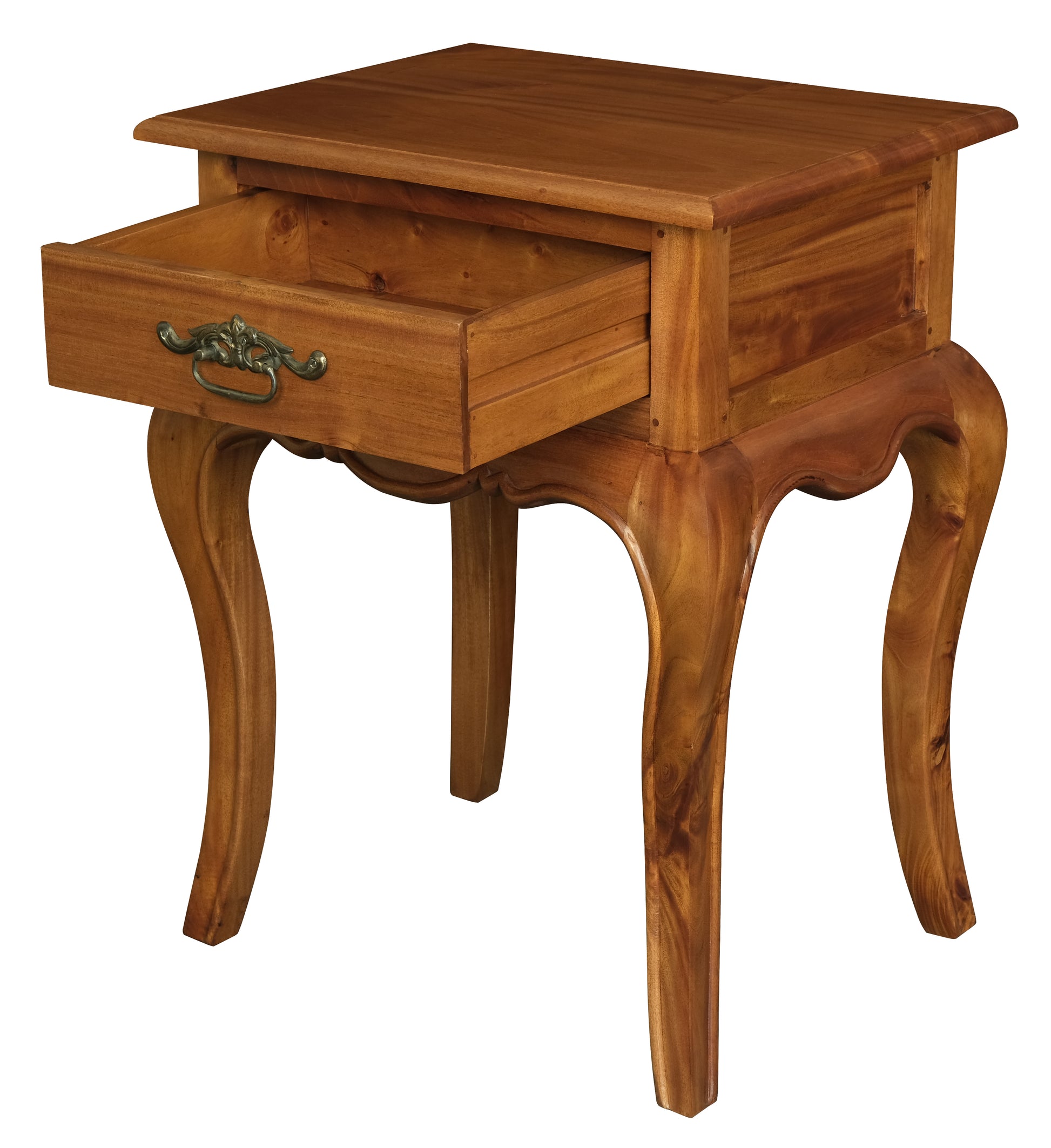 French Provincial 1 Drawer Side Table (Light Pecan)-Side Table-Centrum Furniture-Prime Furniture