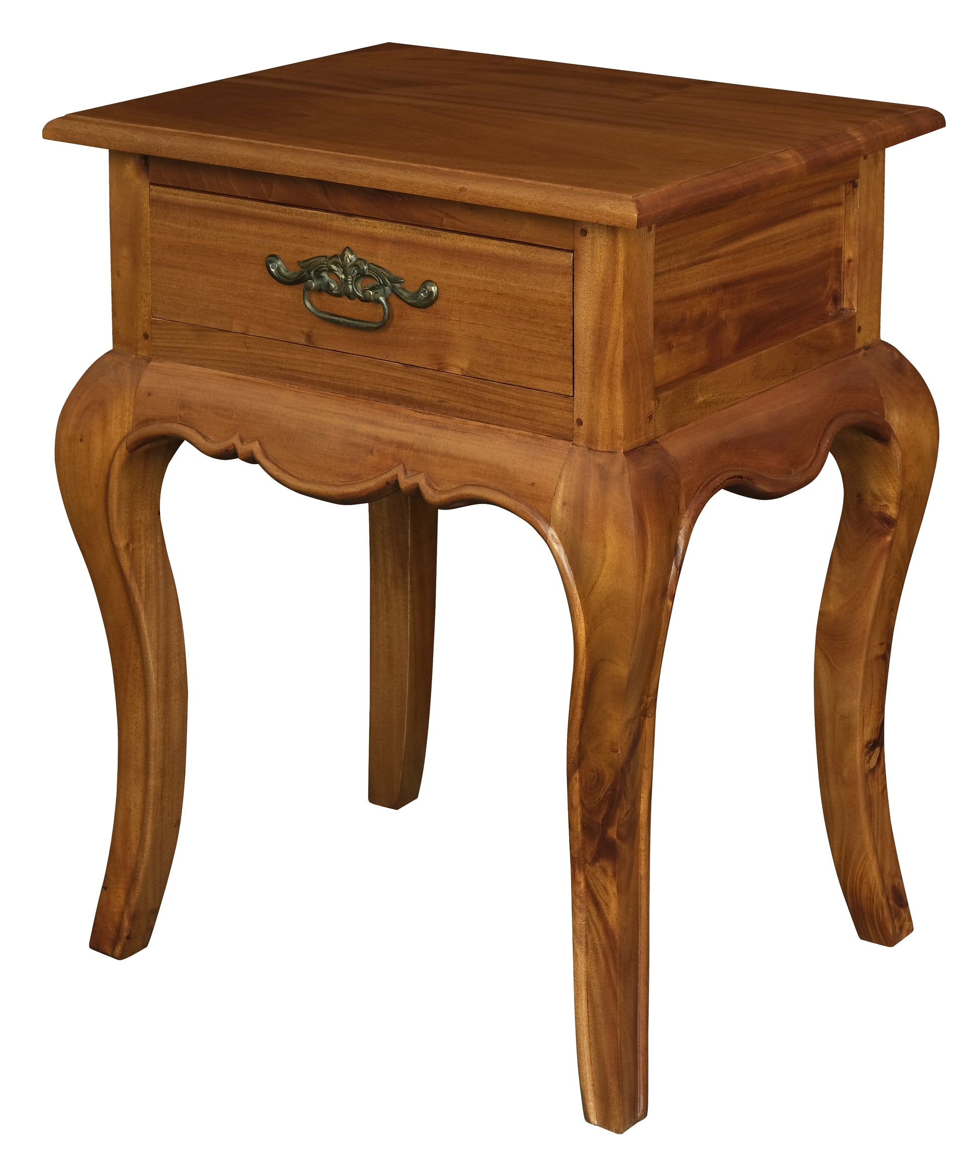 French Provincial 1 Drawer Side Table (Light Pecan)-Side Table-Centrum Furniture-Prime Furniture