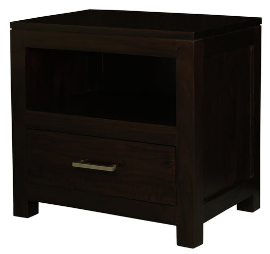 Paris 1 Drawer Lamp Table (Chocolate)-Side Table-Centrum Furniture-Prime Furniture