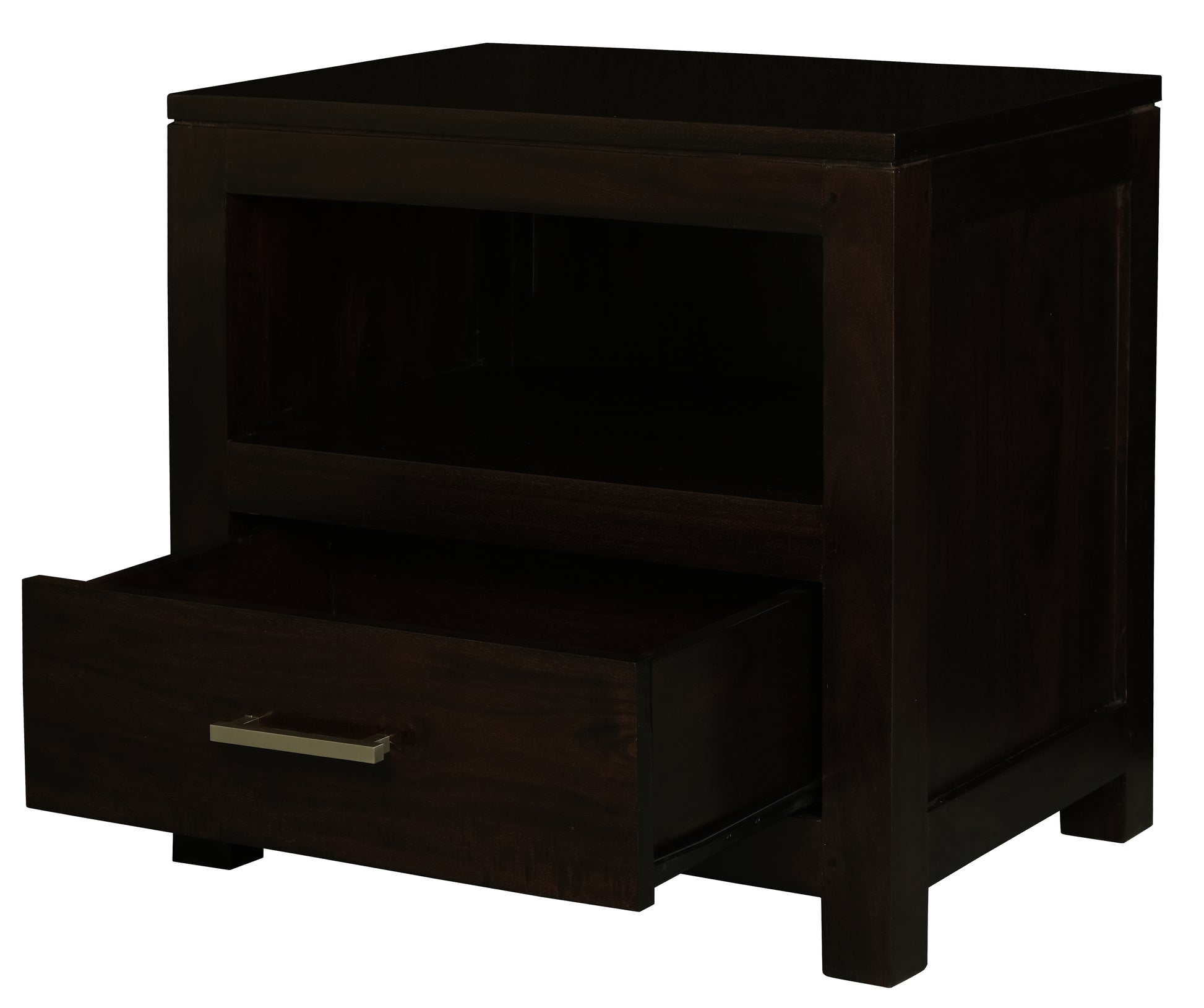 Paris 1 Drawer Lamp Table (Chocolate)-Side Table-Centrum Furniture-Prime Furniture