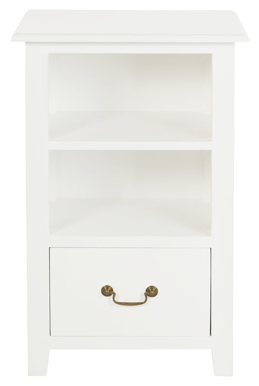 Tasmania 1 Drawer Lamp Table (White)-Side Table-Centrum Furniture-Prime Furniture