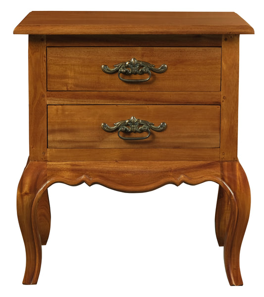 French Provincial 2 Drawer Side Table (Light Pecan)-Side Table-Centrum Furniture-Prime Furniture