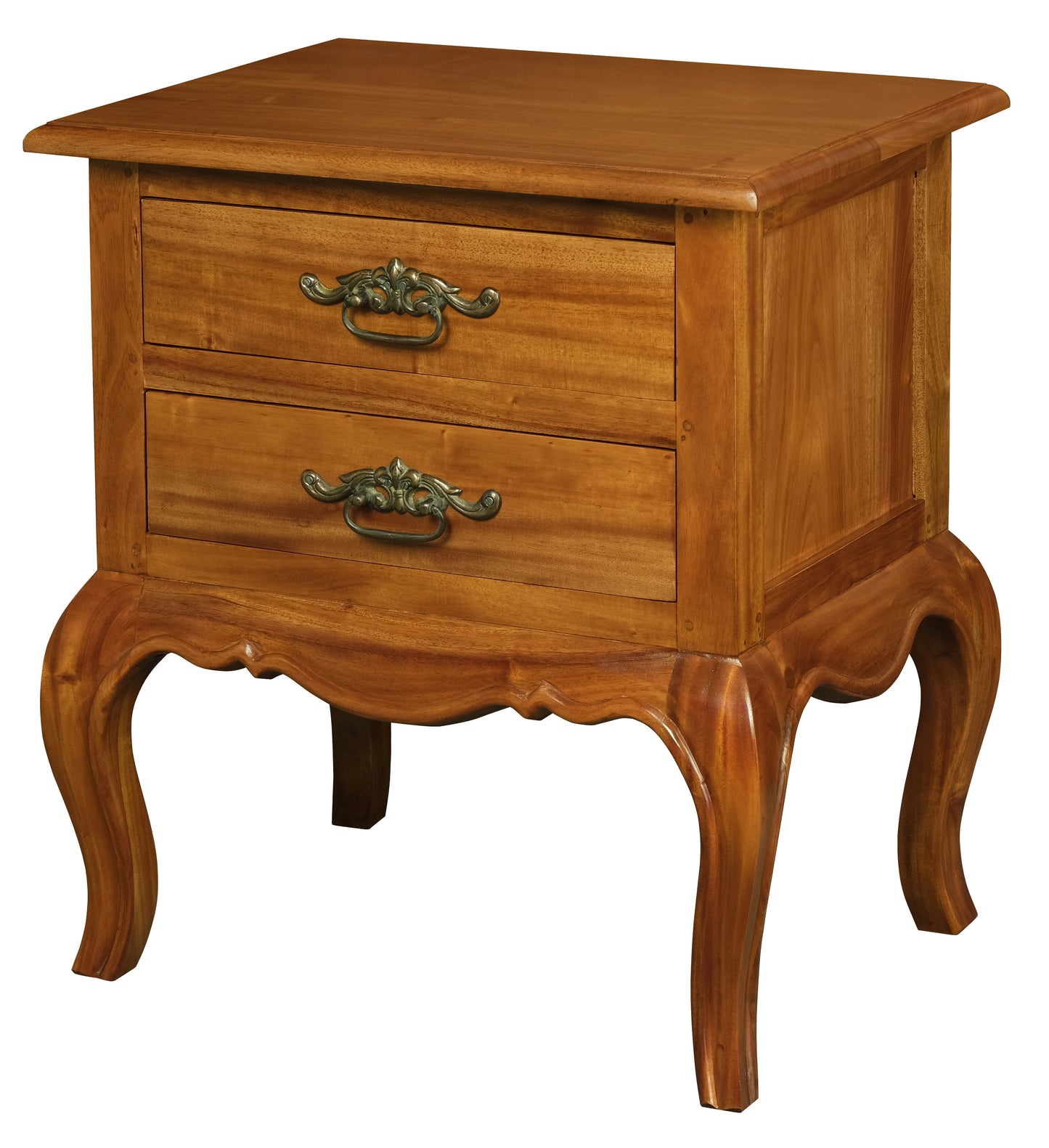 French Provincial 2 Drawer Side Table (Light Pecan)-Side Table-Centrum Furniture-Prime Furniture