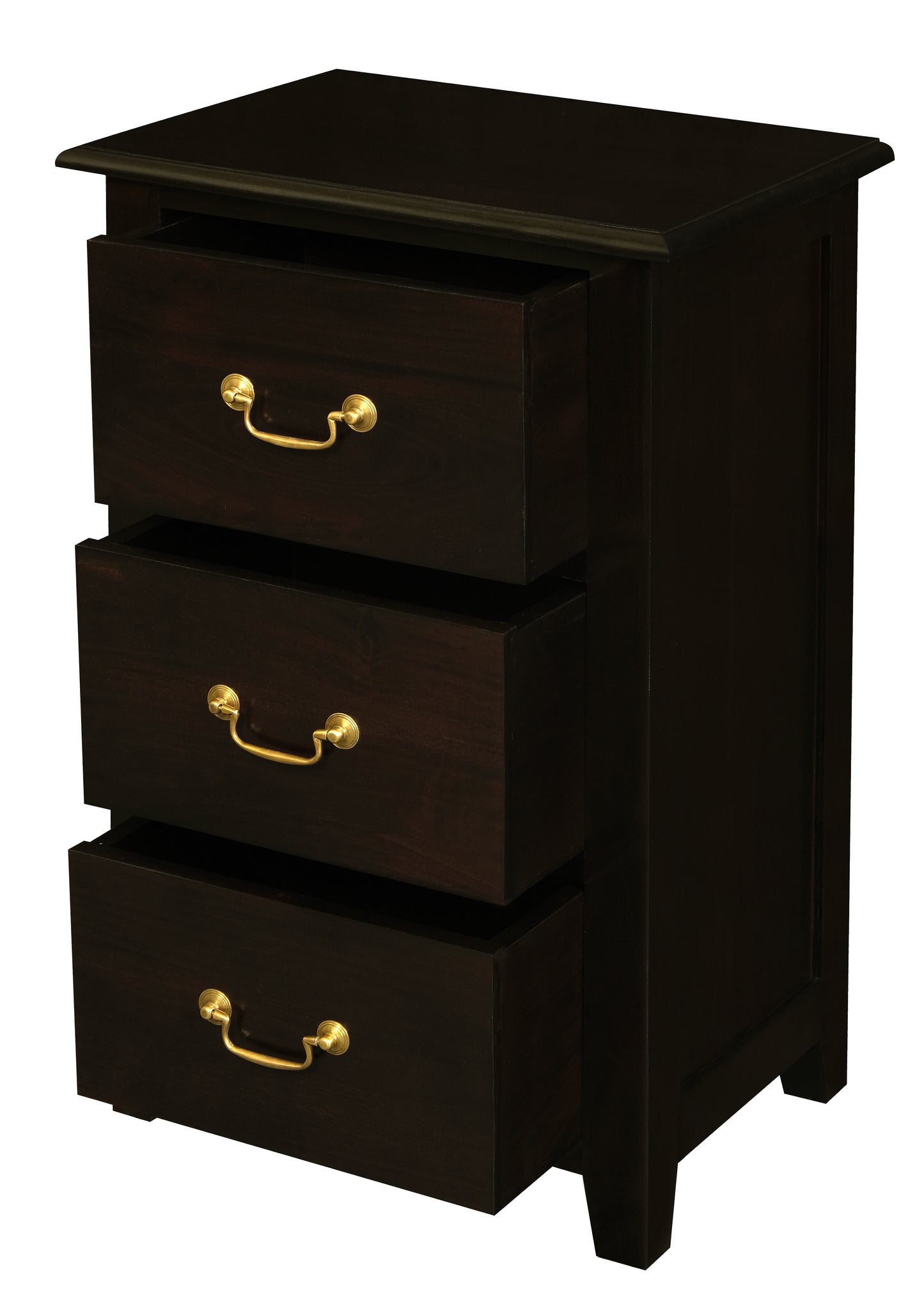 Tasmania 3 Drawer Lamp Table (Chocolate)-Side Table-Centrum Furniture-Prime Furniture