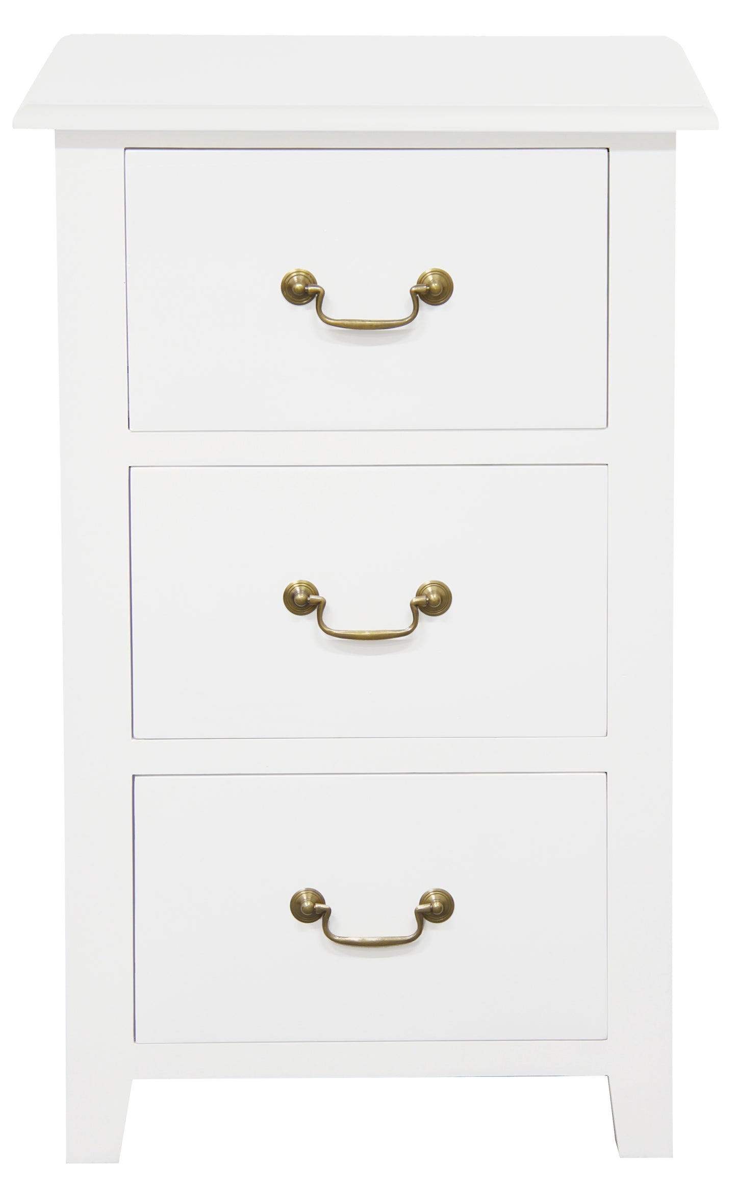 Tasmania 3 Drawer Lamp Table (White)-Side Table-Centrum Furniture-Prime Furniture