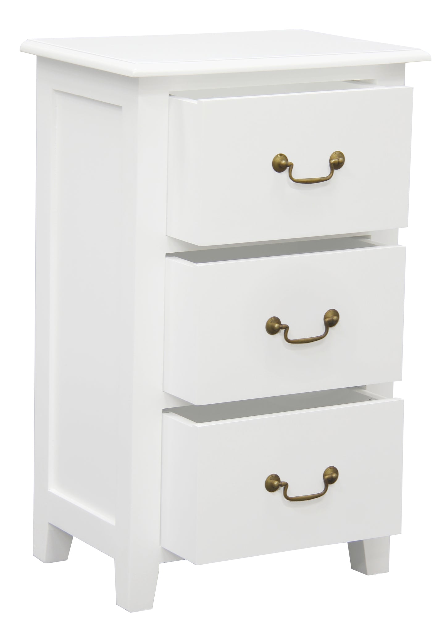 Tasmania 3 Drawer Lamp Table (White)-Side Table-Centrum Furniture-Prime Furniture