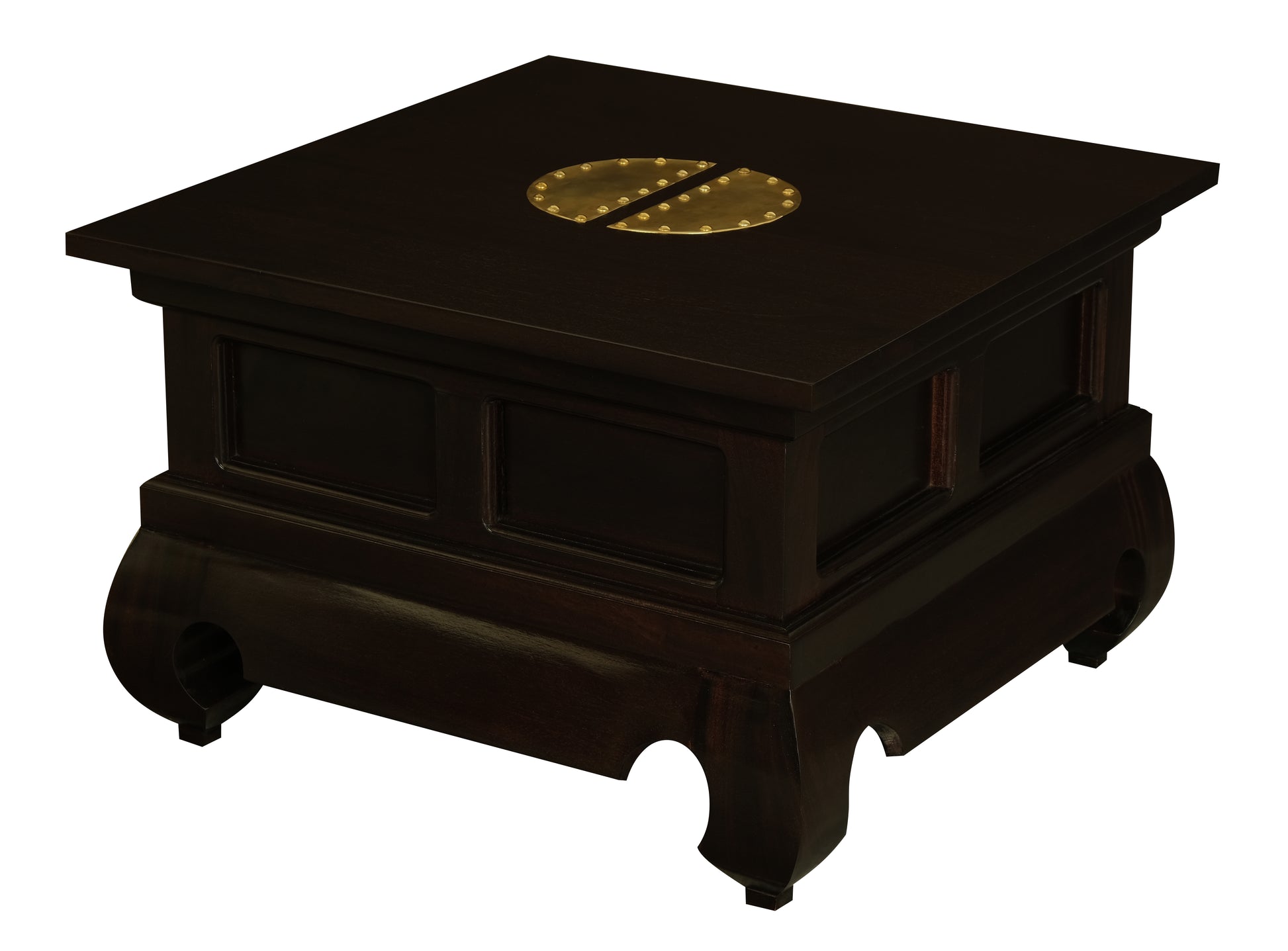 Dynasty Brass Accent Side Table 60 x 60 cm (Chocolate)-Side Table-Centrum Furniture-Prime Furniture