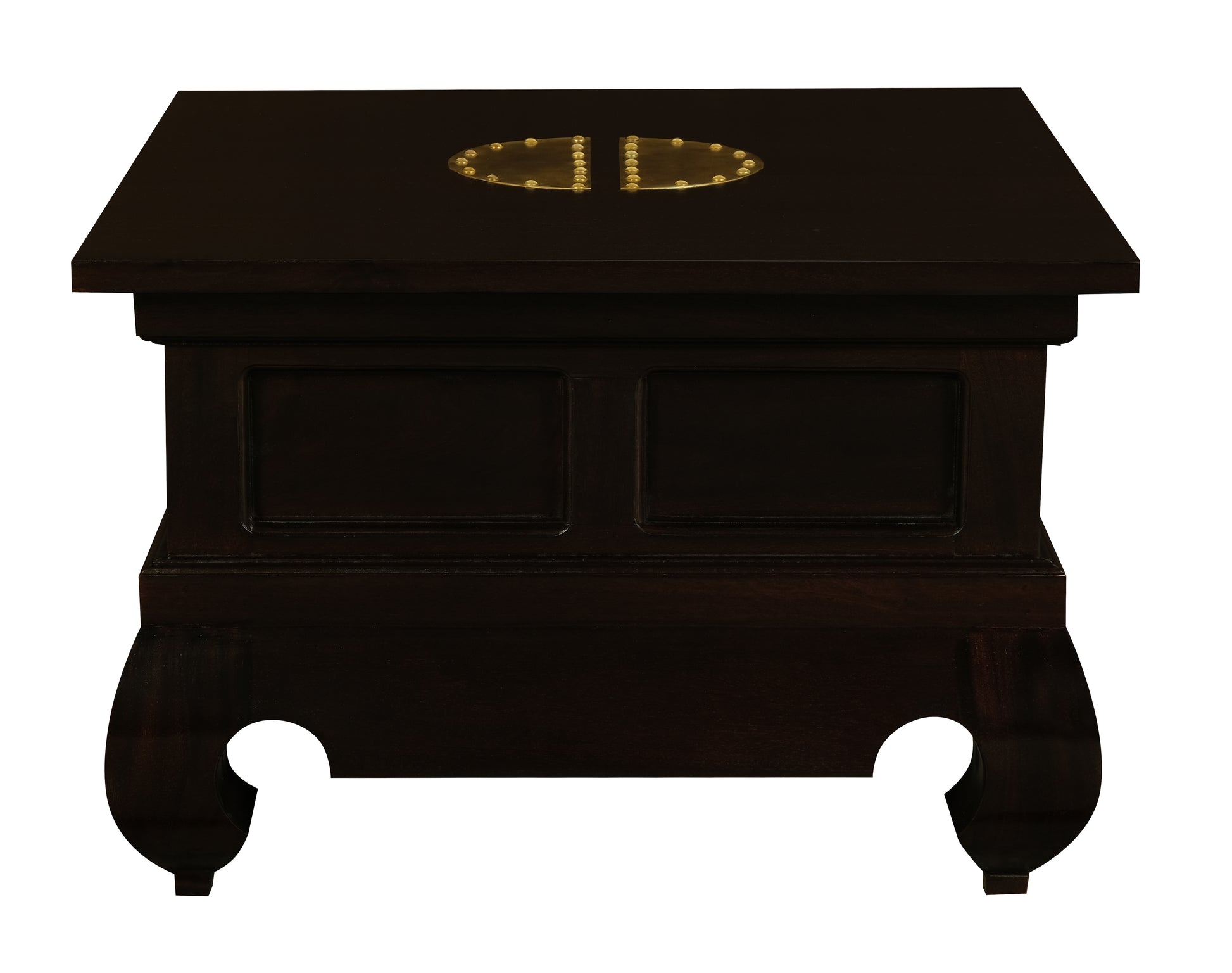 Dynasty Brass Accent Side Table 60 x 60 cm (Chocolate)-Side Table-Centrum Furniture-Prime Furniture