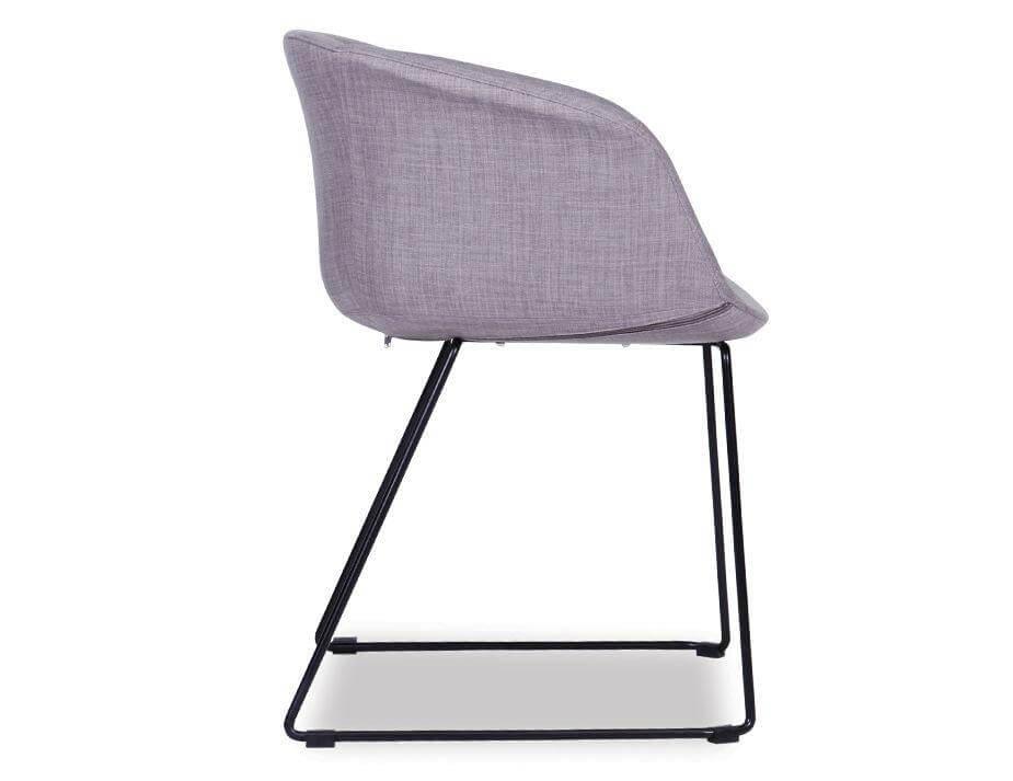 Level Lonsdale Arm Chair - Black Sled - Grey Fabric-Chair-Level-Prime Furniture