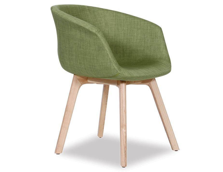 Level Lonsdale Arm Chair - Natural - Green Fabric B100090043-Chair-Level-Prime Furniture