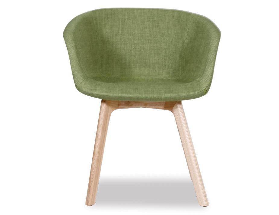 Level Lonsdale Arm Chair - Natural - Green Fabric B100090043-Chair-Level-Prime Furniture