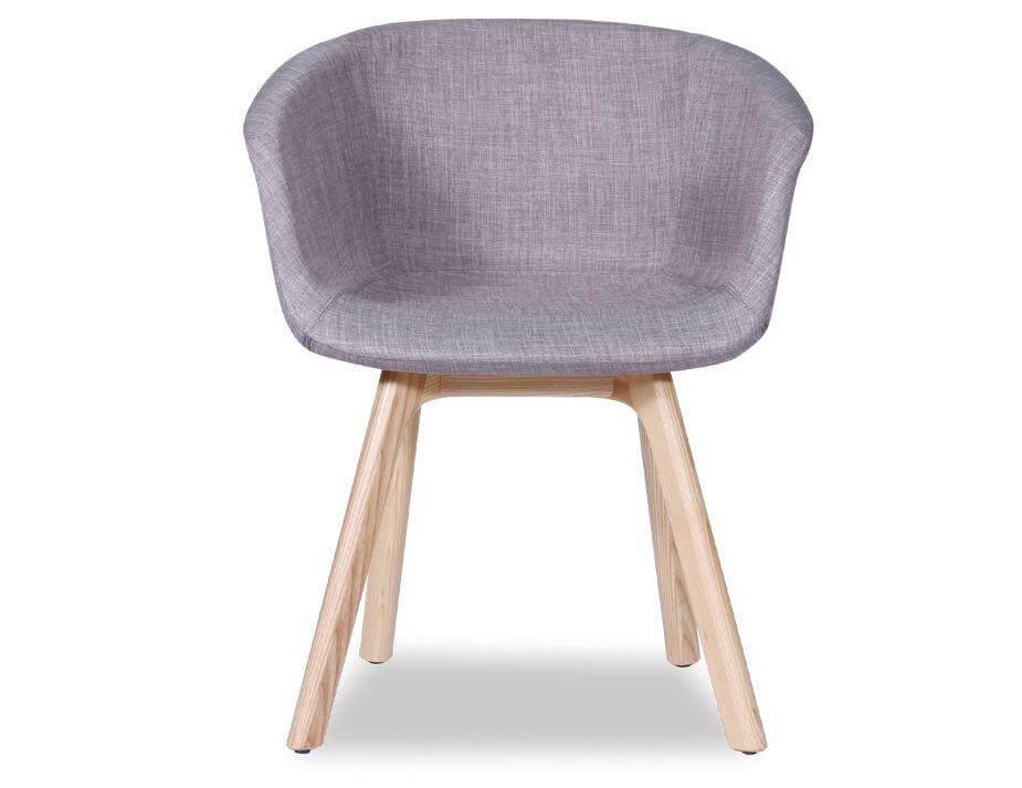 Level Lonsdale Arm Chair - Natural - Grey Fabric B100090044-Chair-Level-Prime Furniture