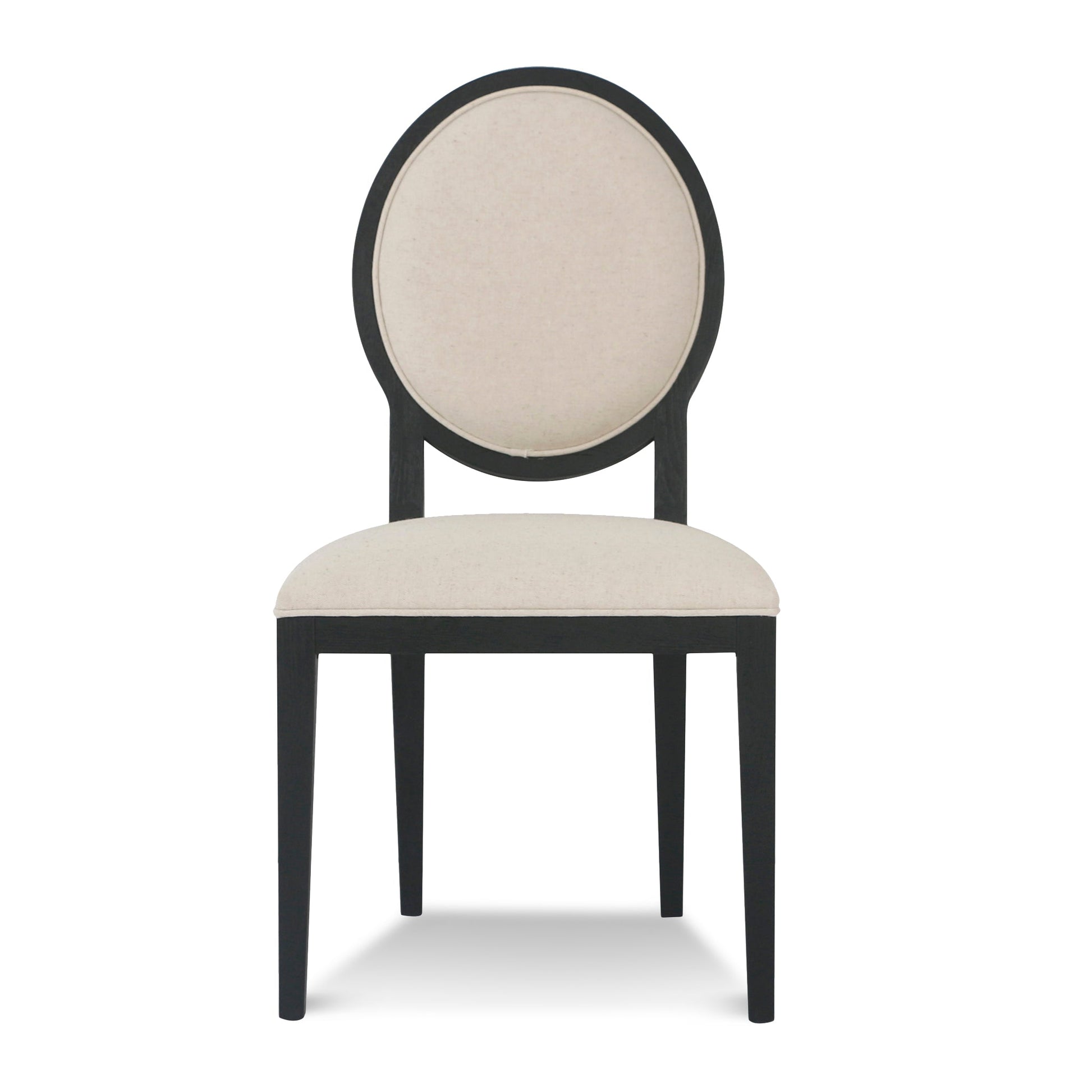 Light Beige Fabric Dining Chair - Black Frame (Set of 2)-Dining Chair-Calibre-Prime Furniture