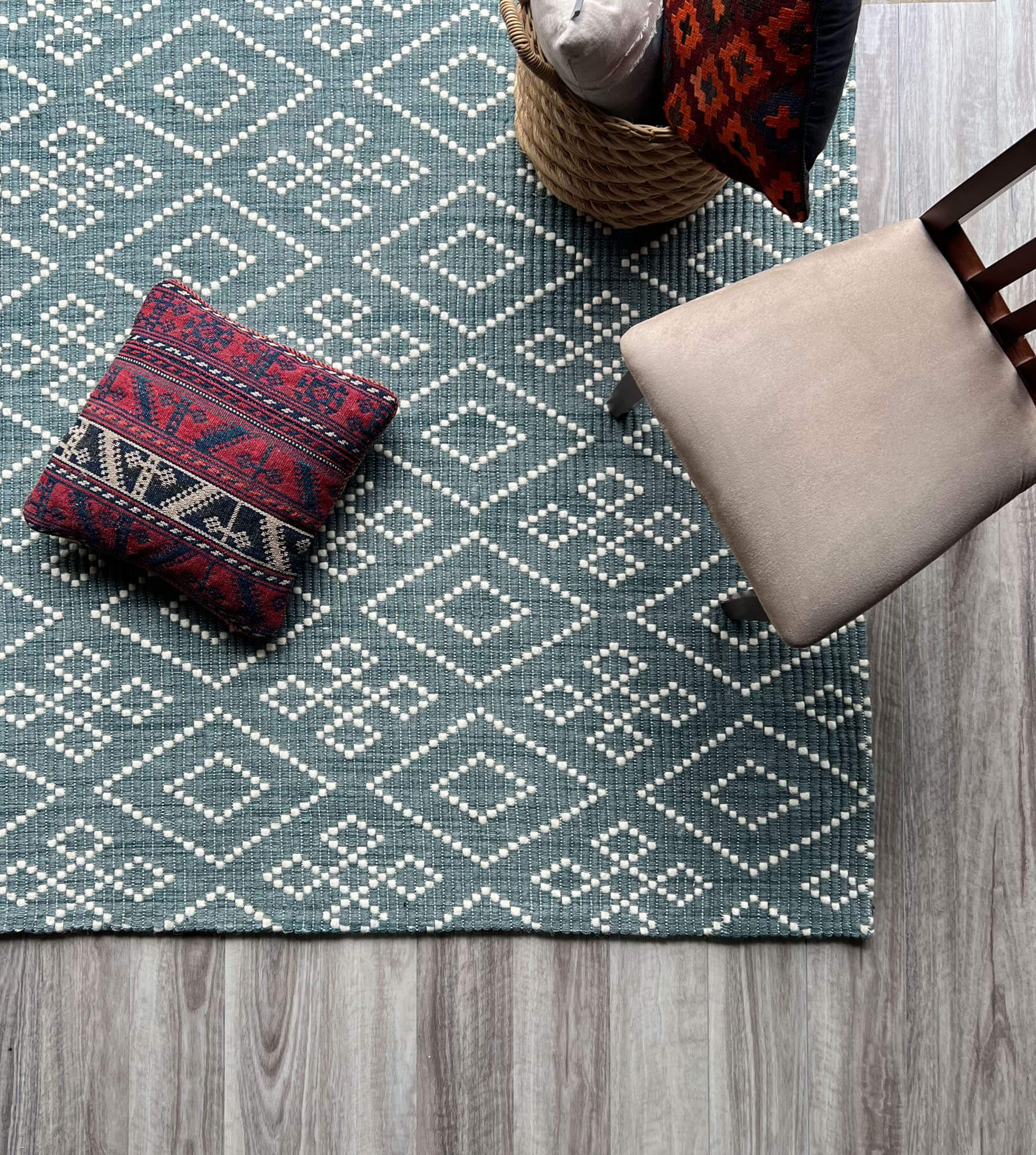 Montage Teal-Rug-The Rug Co-155x225-Prime Furniture