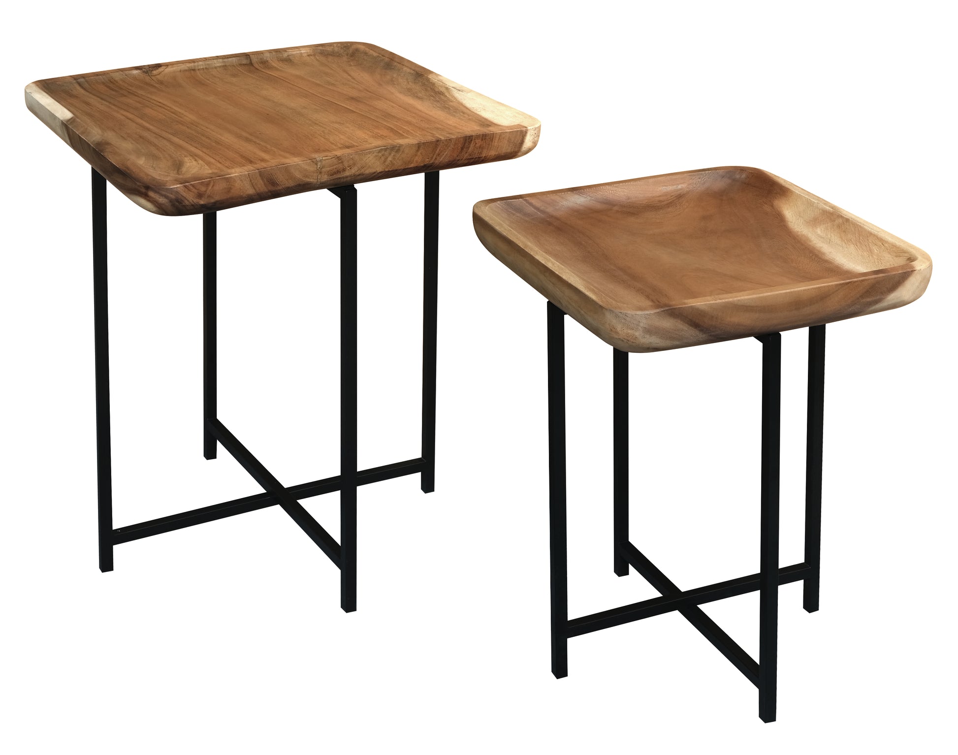 Leon Tray Nesting Table - Set of 2 (Natural)-Side Table-Centrum Furniture-Prime Furniture