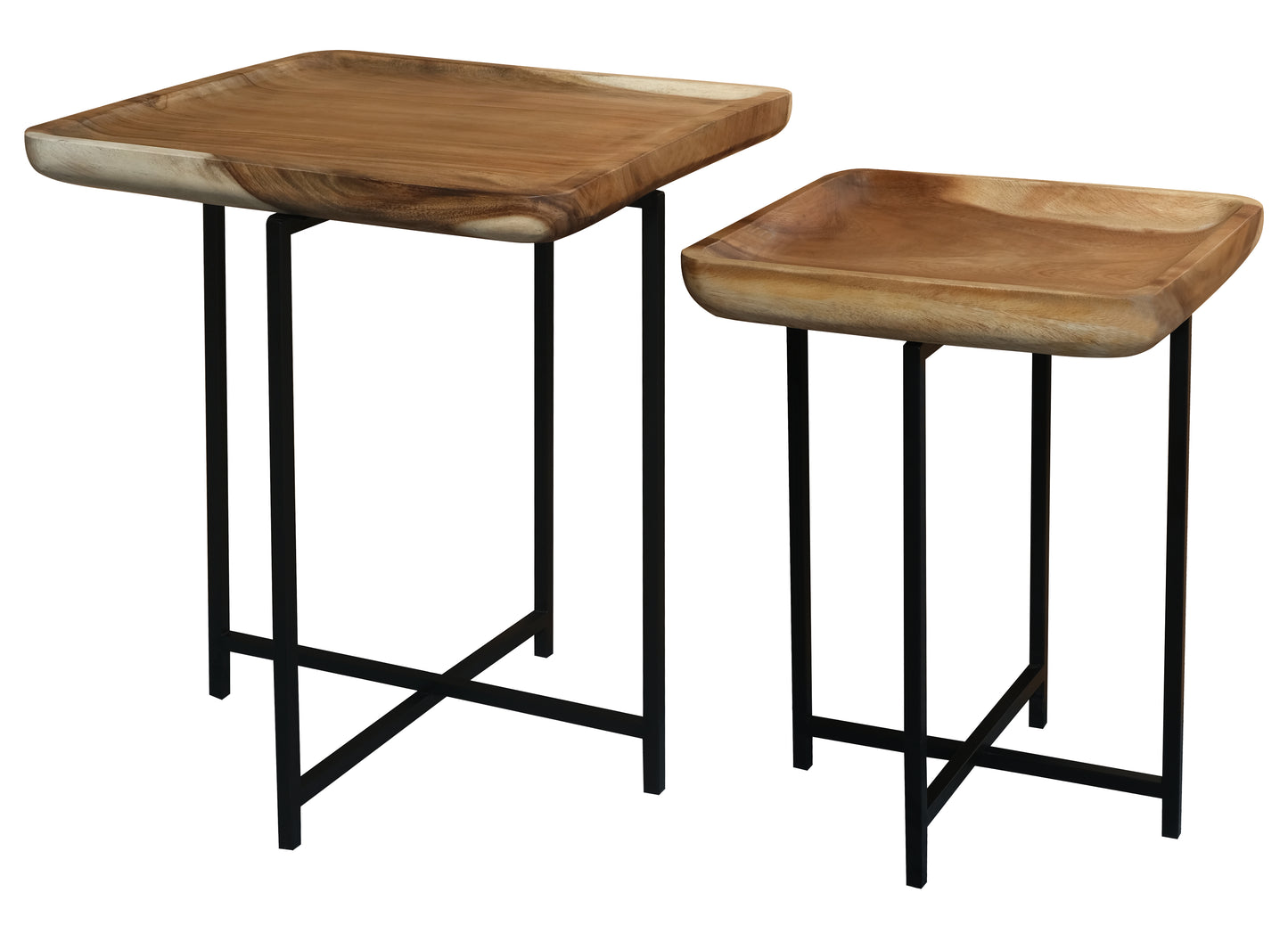 Leon Tray Nesting Table - Set of 2 (Natural)-Side Table-Centrum Furniture-Prime Furniture