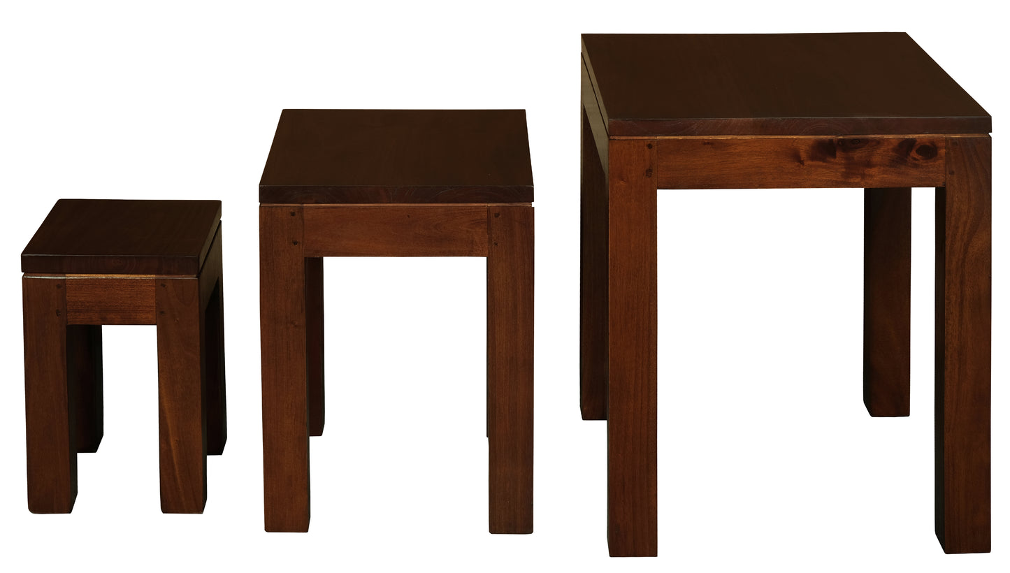 Amsterdam Nesting Table - Set of 3 (Mahogany)-Side Table-Centrum Furniture-Prime Furniture