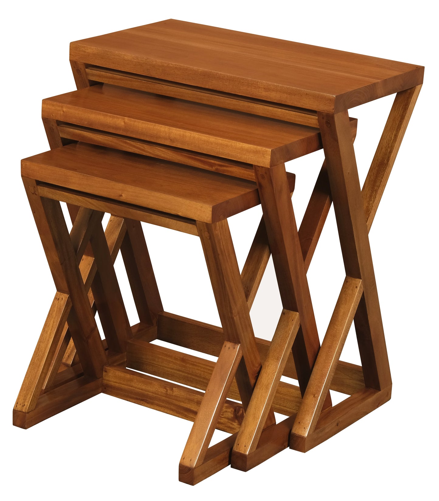 Manhattan Nesting Table - Set of 3 (Light Pecan)-Side Table-Centrum Furniture-Prime Furniture