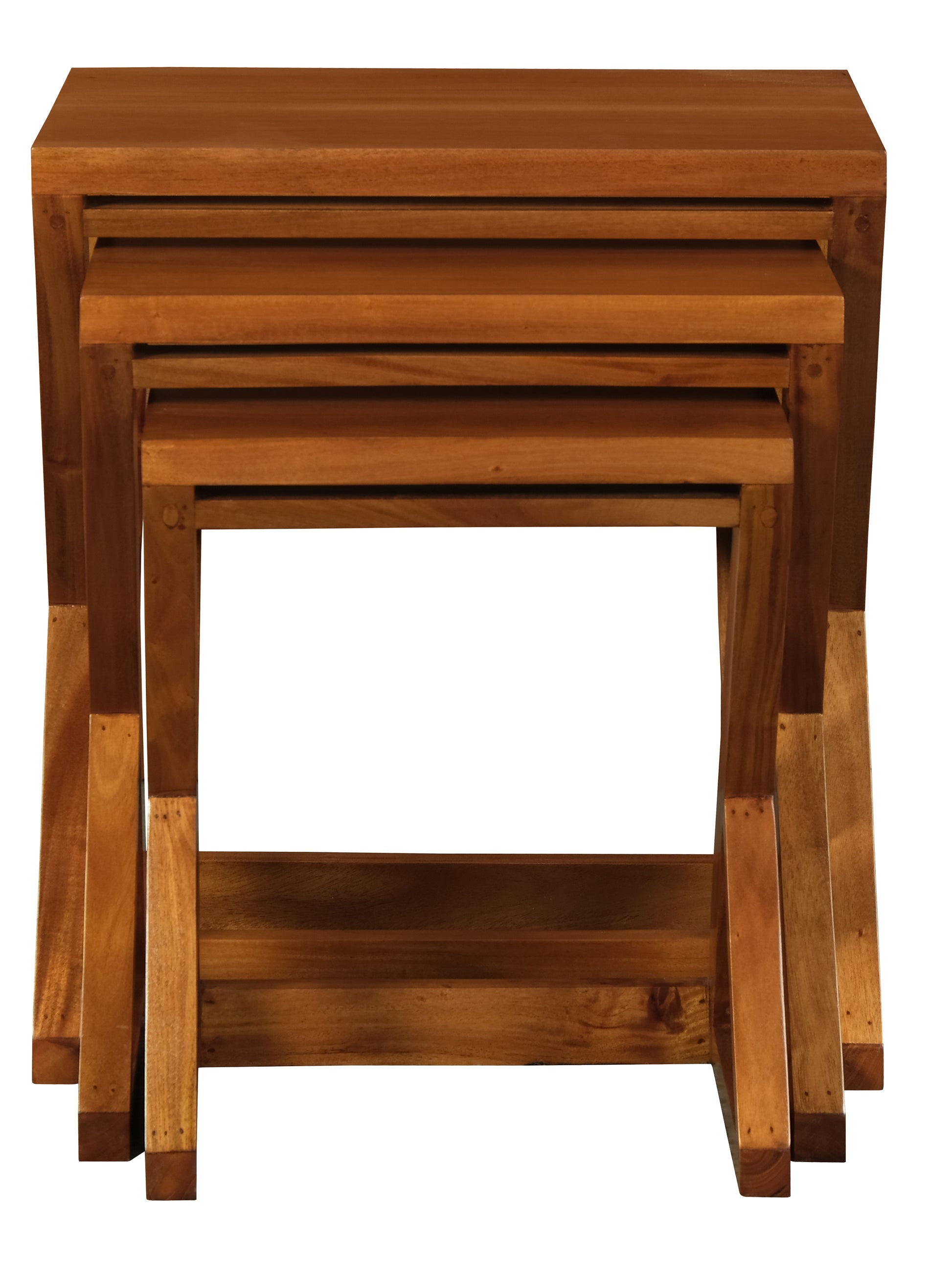 Manhattan Nesting Table - Set of 3 (Light Pecan)-Side Table-Centrum Furniture-Prime Furniture