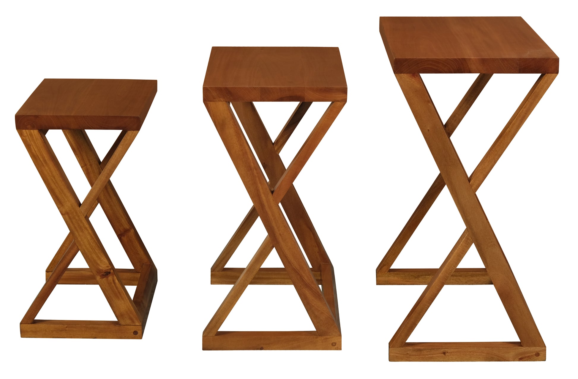 Manhattan Nesting Table - Set of 3 (Light Pecan)-Side Table-Centrum Furniture-Prime Furniture