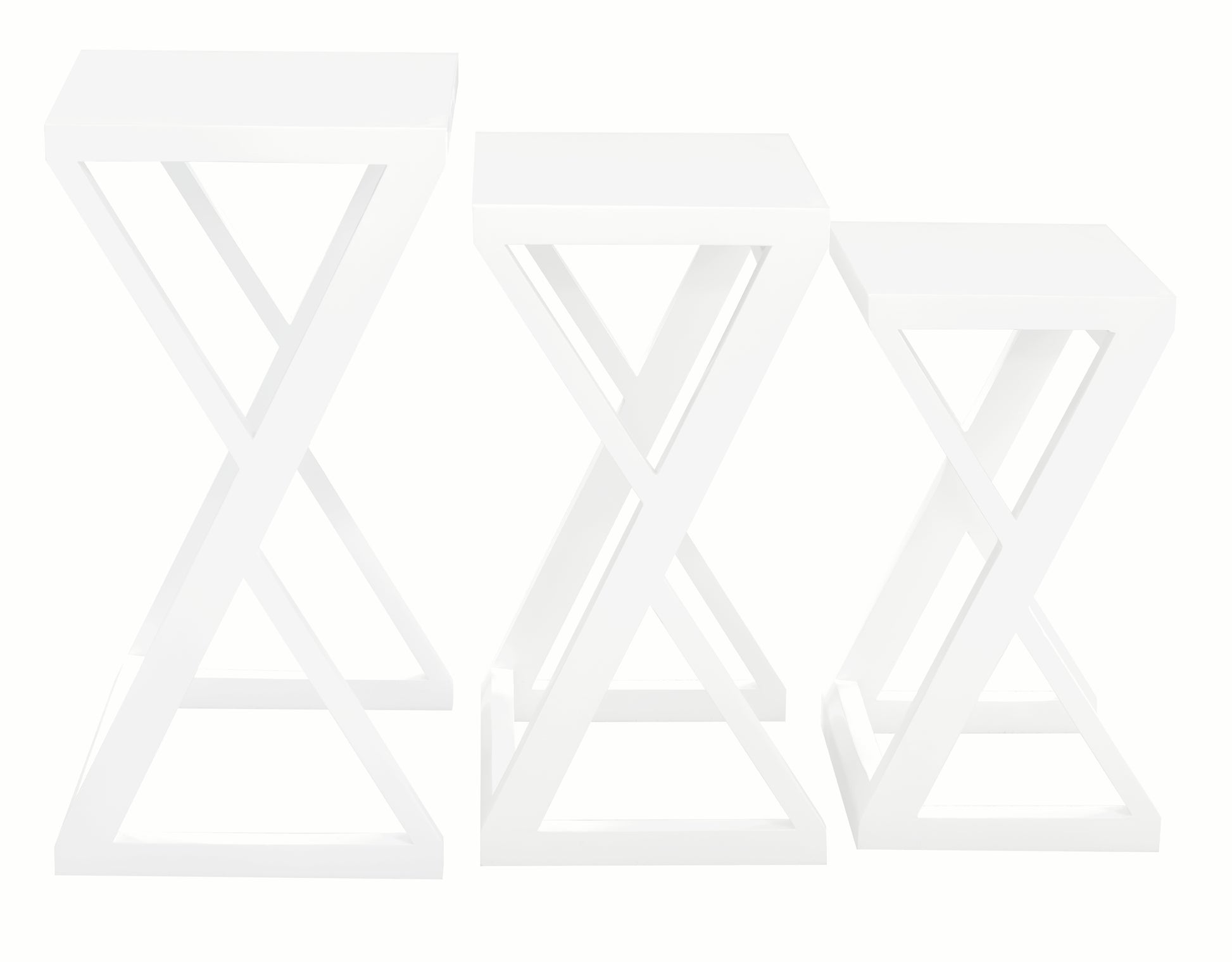 Manhattan Nesting Table - Set of 3 (White)-Side Table-Centrum Furniture-Prime Furniture