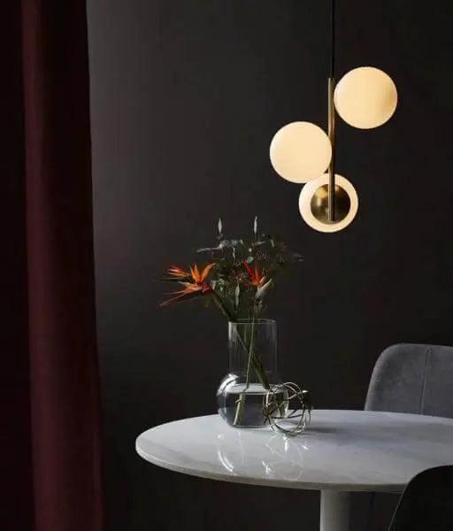 Nordlux Lilly Pendant Brass/opal-Pendant-Form Lighting-Prime Furniture