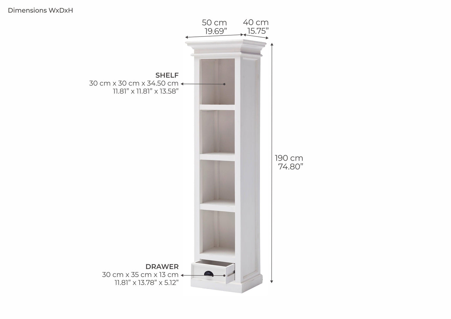 NovaSolo Bookshelf with Drawer CA601-Book Shelf-NovaSolo-Prime Furniture