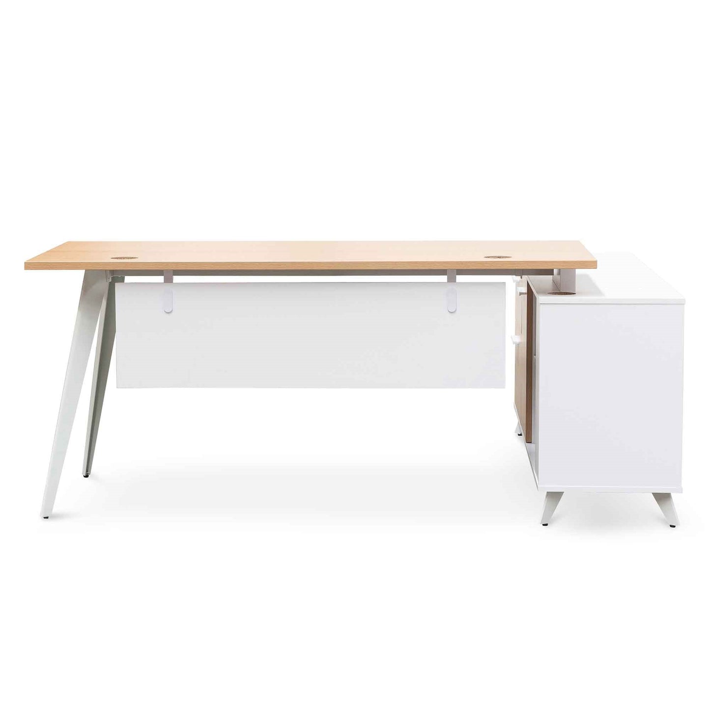 1.6m Left Return Executive Office Desk - Natural-Office Desks-Calibre-Prime Furniture