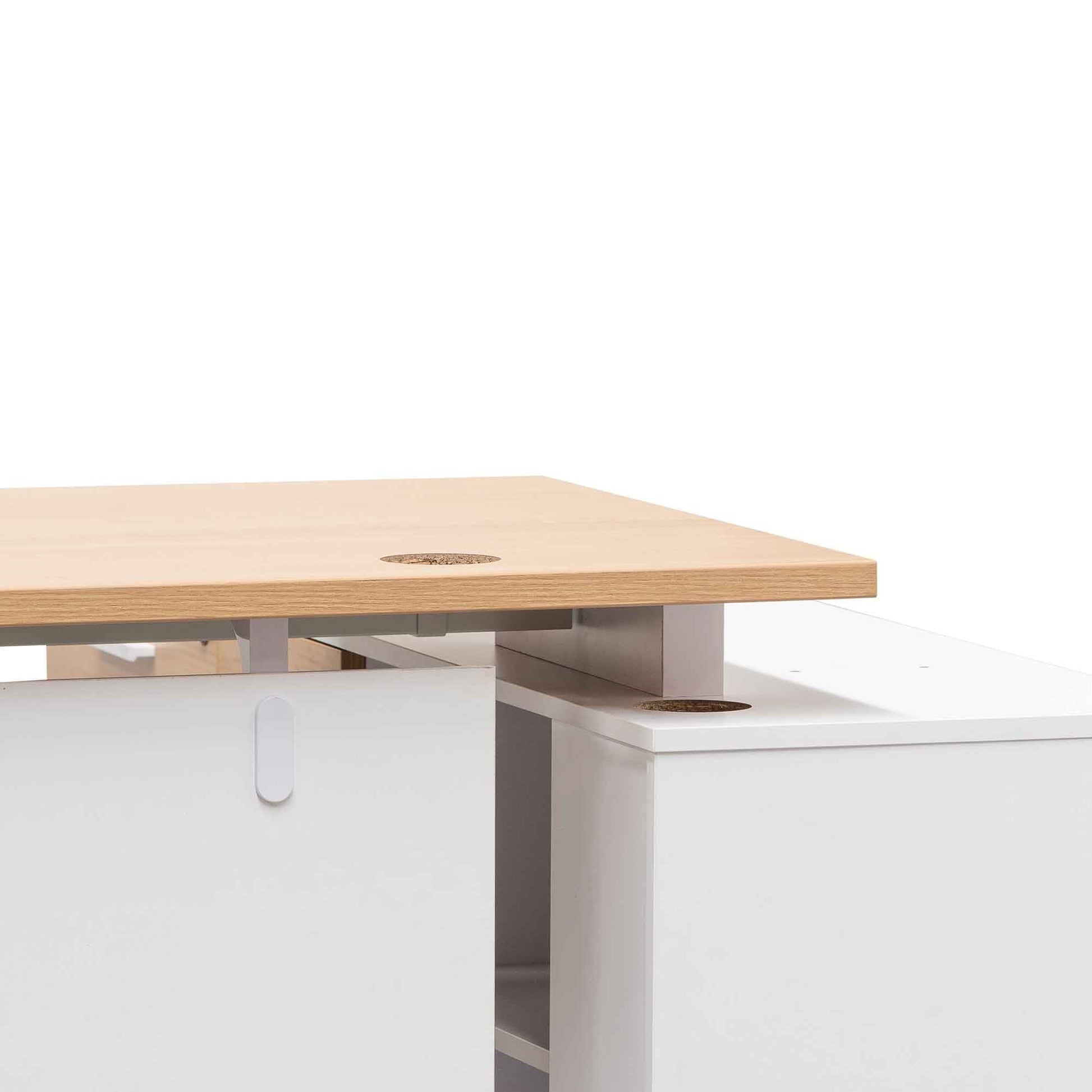 1.6m Left Return Executive Office Desk - Natural-Office Desks-Calibre-Prime Furniture