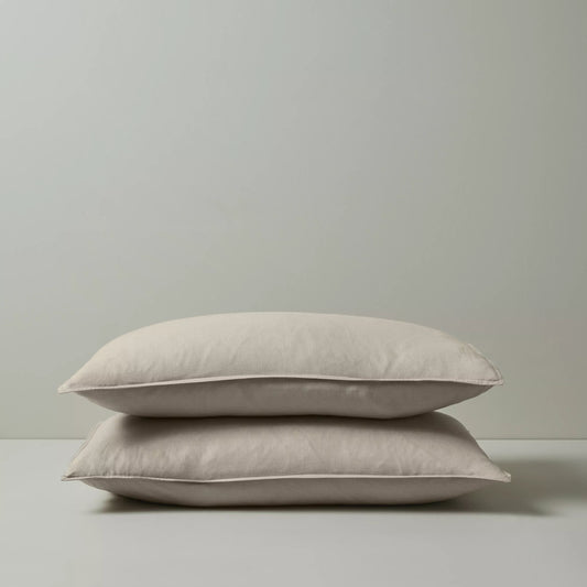 Weave Ravello Linen Pillow Case Pair - Bone-Sheets & Pillow Cases-Weave-Standard-Prime Furniture