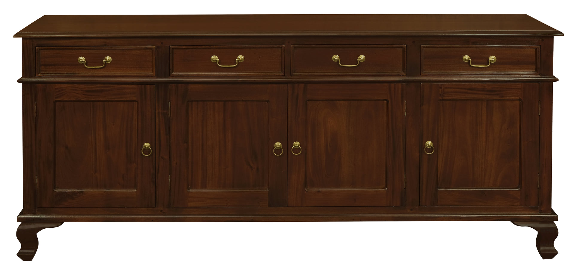 Queen Anne 4 Door 4 Drawer Buffet (Mahogany)-Sideboards & Buffets-Centrum Furniture-Prime Furniture