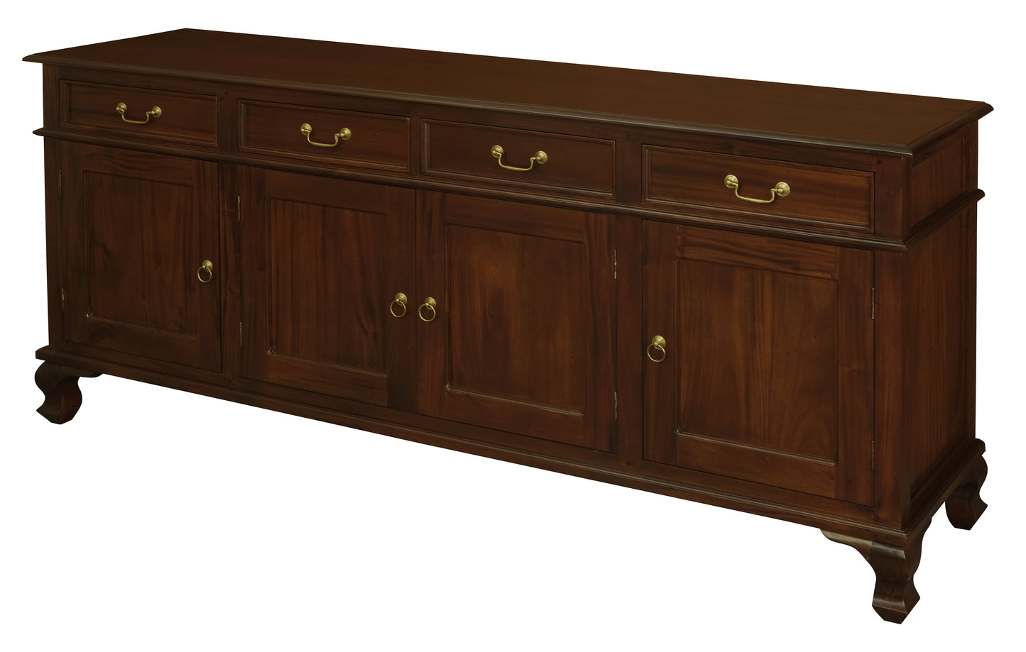 Queen Anne 4 Door 4 Drawer Buffet (Mahogany)-Sideboards & Buffets-Centrum Furniture-Prime Furniture