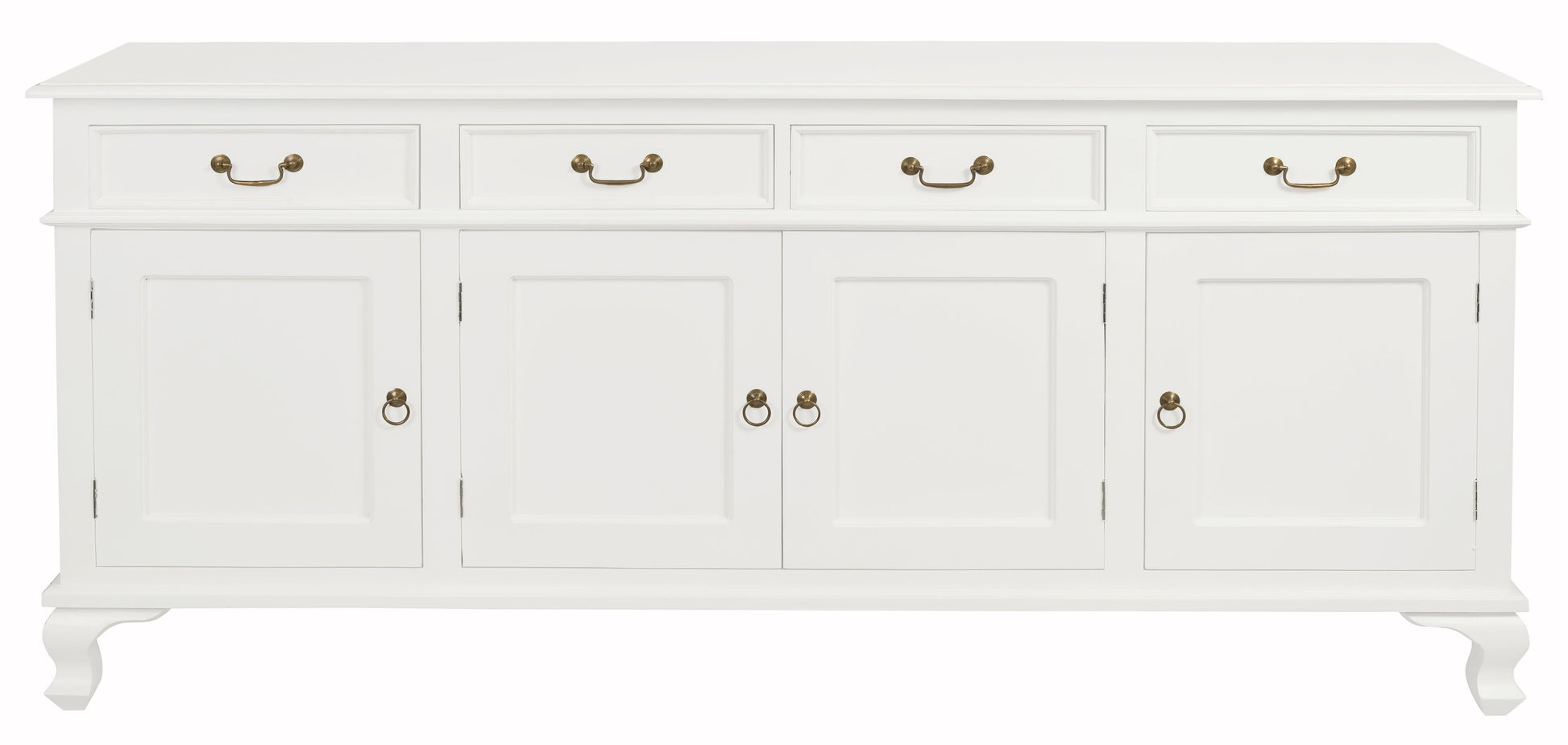 Queen Ann 4 Door 4 Drawer Buffet (White)-Buffet-Centrum Furniture-Prime Furniture