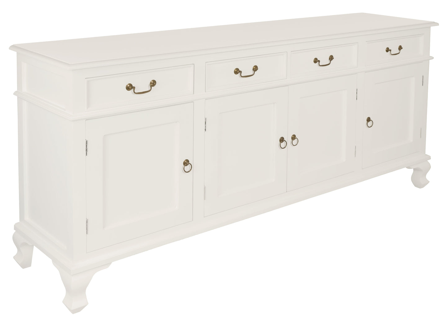 Queen Ann 4 Door 4 Drawer Buffet (White)-Buffet-Centrum Furniture-Prime Furniture