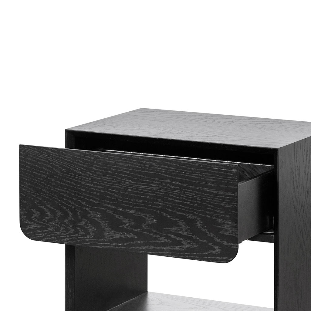 Oak Bedside Table - Black-Bedside Table-Calibre-Prime Furniture