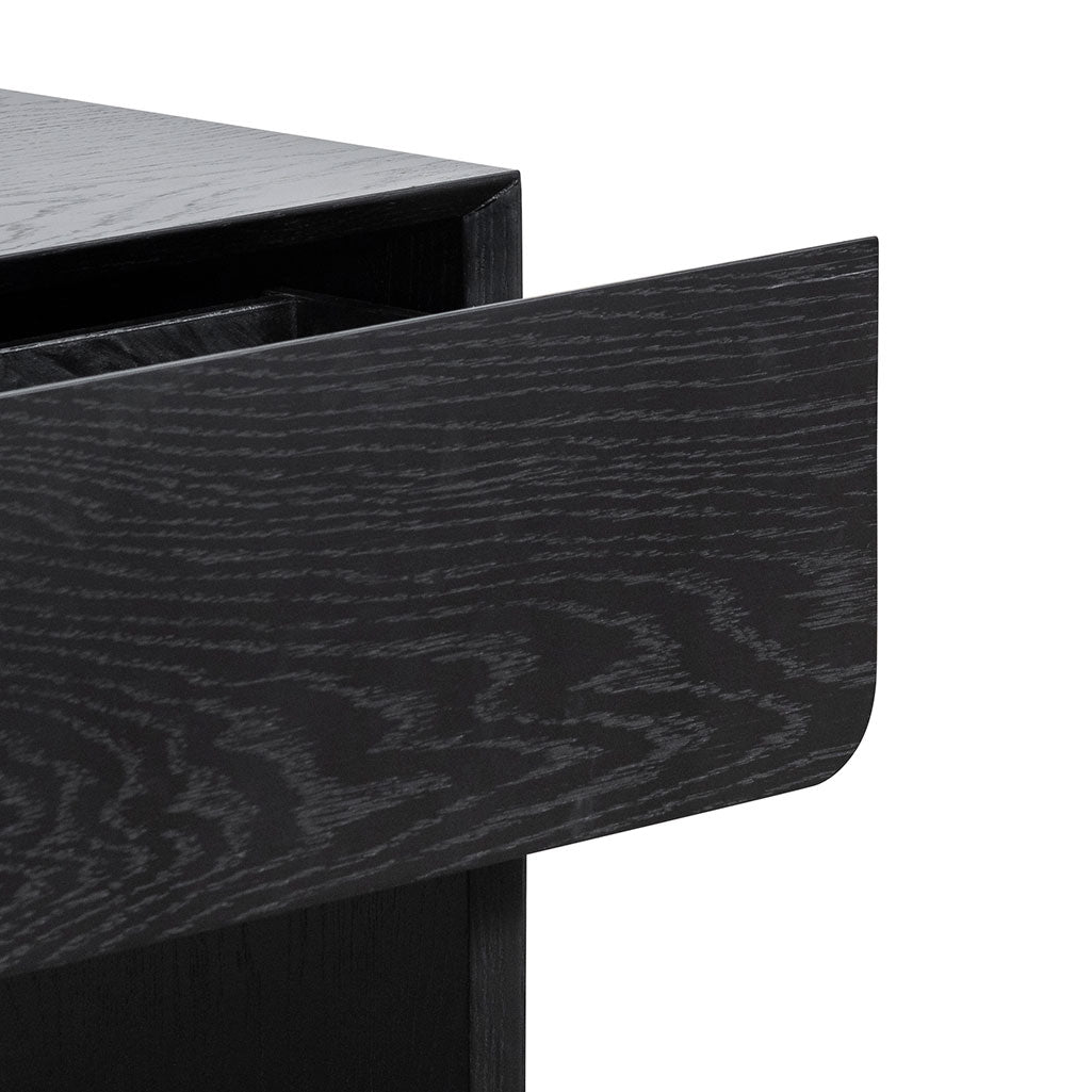 Oak Bedside Table - Black-Bedside Table-Calibre-Prime Furniture