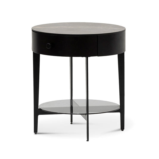 Round Side Table - Black-Side Table-Calibre-Prime Furniture