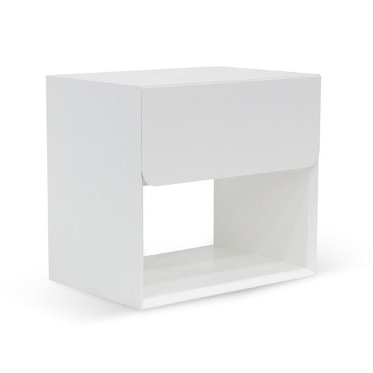 Oak Bedside Table - White-Bedside Table-Calibre-Prime Furniture