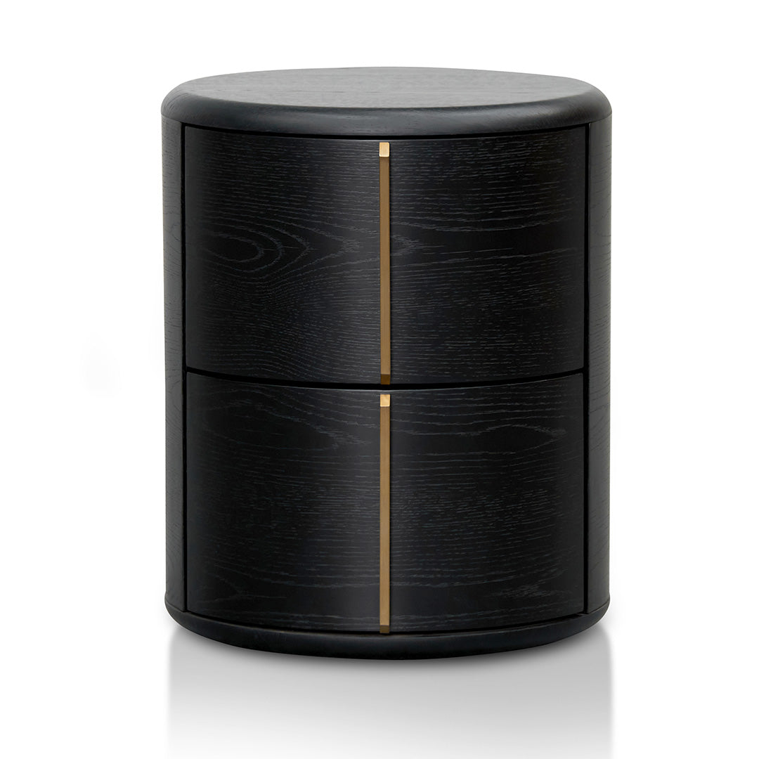 46cm Round Bedside Table - Black-Bedside Table-Calibre-Prime Furniture