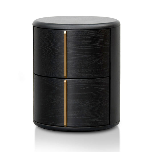 46cm Round Bedside Table - Black-Bedside Table-Calibre-Prime Furniture