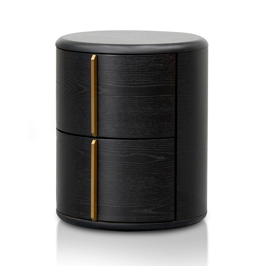 46cm Round Bedside Table - Black-Bedside Table-Calibre-Prime Furniture