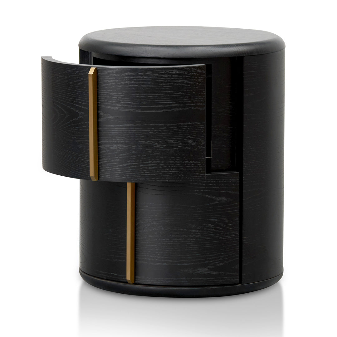 46cm Round Bedside Table - Black-Bedside Table-Calibre-Prime Furniture