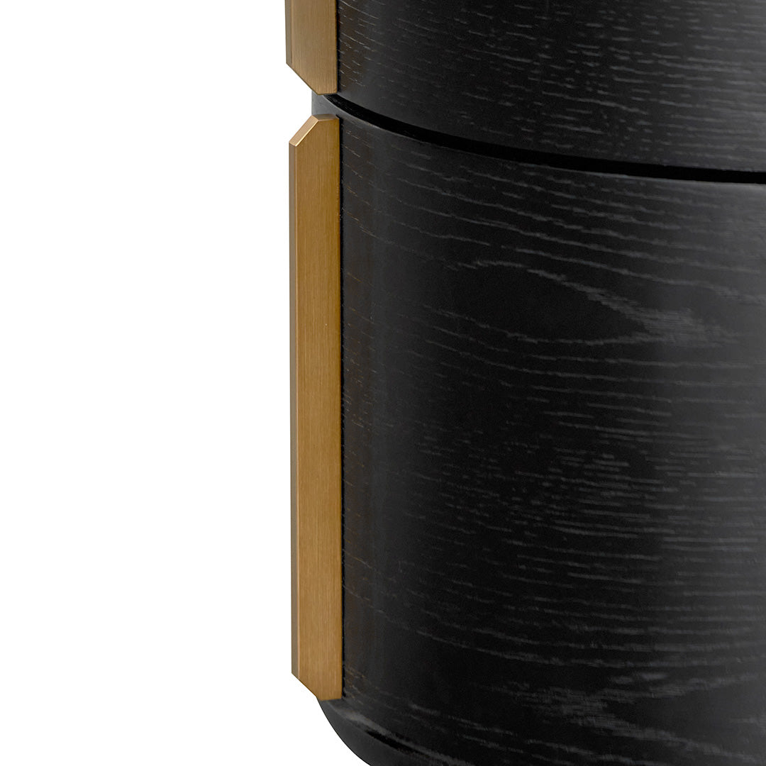 46cm Round Bedside Table - Black-Bedside Table-Calibre-Prime Furniture